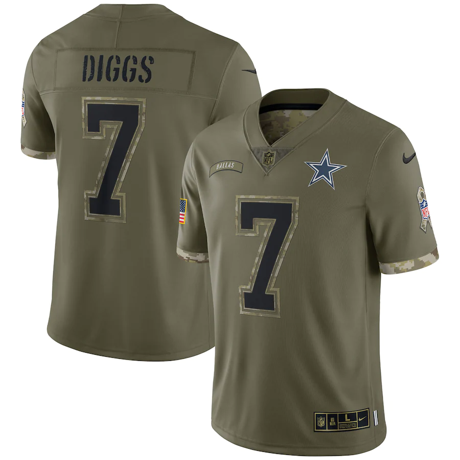 TREVON DIGGS DALLAS COWBOYS HOMBRE 2022 SALUTE TO SERVICE NIKE LIMITED JERSEY