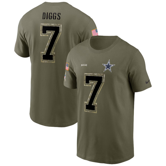 TREVON DIGGS CAMISETA DE SALUDO AL SERVICIO DE LOS VAQUEROS DE DALLAS 2022 PARA HOMBRE