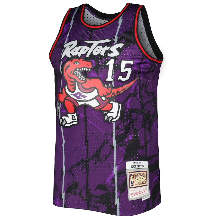 VINCE CARTER TORONTO RAPTORS MITCHELL NESS SWINGMAN JERSEY MARBLE