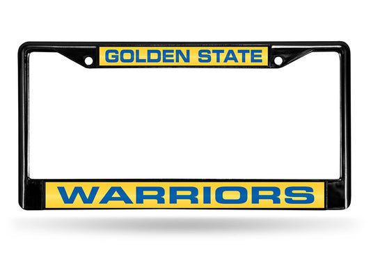 GOLDEN STATE WARRIORS BLACK LASER LICENSE PLATE FRAME