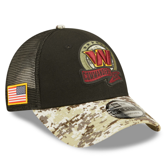 WASHINGTON COMMANDERS 2022 SALUTE TO SERVICE 9FORTY ADJUSTABLE TRUCKER HAT