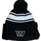 WASHINGTON COMMANDERS 2022 SIDELINE SPORT CUFFED POM KNIT -BLACK/WHITE