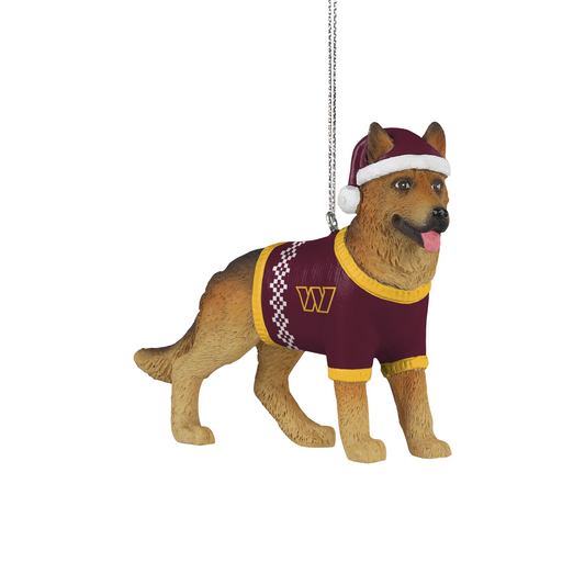 WASHINGTON COMMANDERS GERMAN SHEPHERD CHRISTMAS ORNAMENT