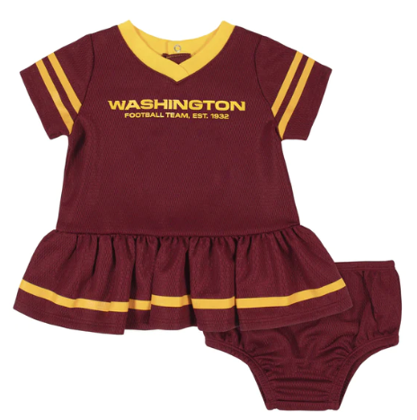 WASHINGTON COMMANDERS INFANTIL 2PK VESTIDO Y PAÑAL SET