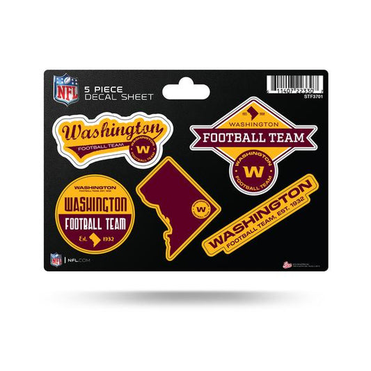 WASHINGTON FOOTBALL TEAM 5-PIECE STICKER SHEET