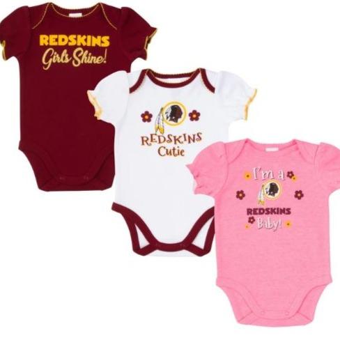 BODY INFANTIL NIÑA WASHINGTON REDSKINS PAQUETE DE 3