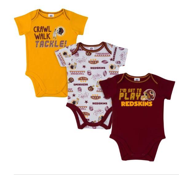 BODY RECIÉN NACIDO WASHINGTON REDSKINS PACK DE 3