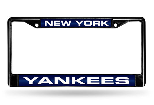 NEW YORK YANKEES BLACK LASER LICENSE PLATE FRAME